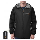 APEXUP PACKABLE RAIN JACKET MEN WITH REFLECTIVE ZI