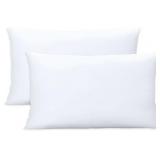 THROW PILLOWS INSERT SET OF 2, WHITE 12X20 IN PILL