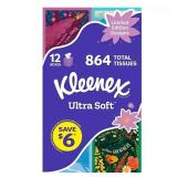 1 LOT (4) KLEENEX ULTRA SOFT 3-PLY FACIAL TISSUES,