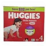 1 LOT (2) HUGGIES LITTLE MOVERS DIAPERS, SIZE 4 (2