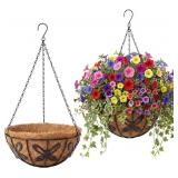 2 PACK HANGING BASKETS FOR PLANTS OUTDOOR 10 INCH