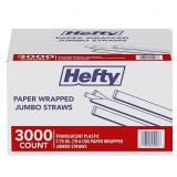 HEFTY JUMBO TRANSLUCENT WRAPPED PLASTIC STRAWS, 7.