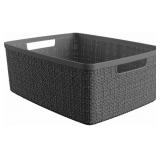 1 LOT OF 2-PLASTIC STORAGE BASKET WITH HANDLES, MU
