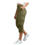 1 LOT OF 3-CARGO CAPRIS FOR WOMEN L (GREEN,NAVY BL