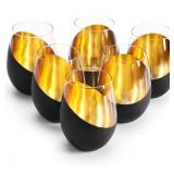 MYGIFT MODERN MATTE BLACK AND GOLD TILTED DESIGN S