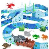 COROIESTY 264 PCS SHARK RACE TRACKS FOR KIDS TOYS,