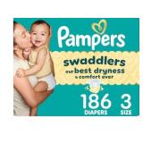 PAMPERS SWADDLERS SENSITIVE DISPOSABLE DIAPERS MAS