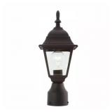 15.5 IN. BLACK 1-LIGHT OUTDOOR POST LAMP WITH CLEA