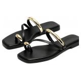 SZ 7 STRAPPY FLAT SANDALS FOR WOMEN COMFORTABLE OP