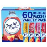 CRYSTAL LIGHT VARIETY PACK DRINK MIX PACKETS 60 PK