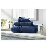 TURKISH COTTON ULTRA SOFT NAVY BLUE 6-PIECE BATH T