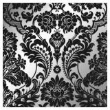 $156 GOTHIC DAMASK FLOCK BLACK AND SILVER REMOVABL