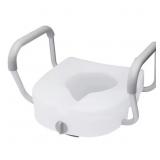 E-Z LOCK RAISED TOILET SEAT WITH ADJUSTABLE ARMRES