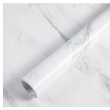 23.62 IN. X 196.85 IN. WHITE MARBLE PEEL AND STICK