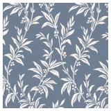 LAURA ASHLEY PAXFORD LEAVES DARK SEASPRAY WALLPAPE