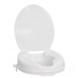 AQUASENSE RAISED TOILET SEAT WITH LID, WHITE, 2 IN