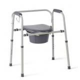 STEEL 3-IN-1 BEDSIDE COMMODE, PORTABLE TOILET WITH