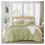 PORTER 3-PIECE SAGE MICROFIBER FULL DUVET COVER SE