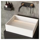 $150 MONTAUK MODERN WHITE MATTE STONE 18 IN. L X 1