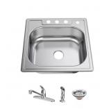 $139 25 IN. DROP-IN SINGLE BOWL 20 GAUGE STAINLESS