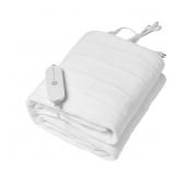 HEATED MATTRESS PAD WHITE TWIN VELVET KNITTED ELEC