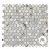 LAMORA MARBLE COASTAL BLUE 11 IN. X 13 IN. GLAZED