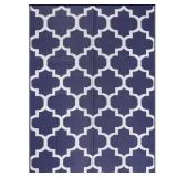 4 X 6 BLUE WHITE LIGHTWEIGHT MOROCCAN TRELLIS REVE