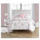 TABITHA SMOCKED PINK 5-PIECES BRUSHED MICROFIBER C