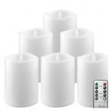 WHITE 3X4 REAL WAX LED CANDLE SET (6 PK)