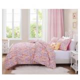 GARDEN POSIES PINK 3-PIECE EMBELLISHED SOFT MICROF