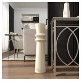 32 IN. CREAM TALL ART DECO FLUTED FLOOR METAL DECO