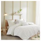 $127 MAIZE 7-PIECE IVORY FULL/QUEEN COTTON JACQUAR