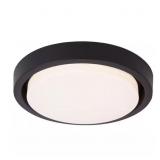 12.59 IN. 1-LIGHT MODERN MINIMALIST ROUND BLACK FL