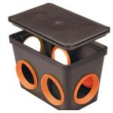6-HOLE SEPTIC SYSTEM DISTRIBUTION BOX KIT WITH LID