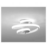 9.05 IN. 1-LIGHT MODERN 18-WATT WHITE FLUSH MOUNT