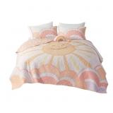 ELLIE 3-PIECE YELLOW/CORAL TWIN REVERSIBLE SUNSHIN