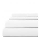 4-PIECE WHITE SOLID MICROFIBER QUEEN SHEET SET