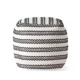 LAYNE BOHO NATURAL AND BLACK WAVY STRIPED COTTON P