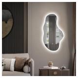 $268 ASYMMETRICAL LED DECORATIVE BATHROOM VANITY W
