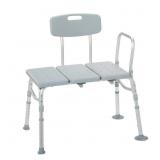 PLASTIC TRANSFER BENCH WITH ADJUSTABLE BACKREST