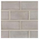 1 LOT OF 8-DOVE GRAY 3 IN. X 6 IN. GLOSSY CERAMIC