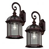 WALL-MOUNT 1-LIGHT OUTDOOR RUST LANTERN (2-PACK)-D