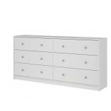$107 PORTLAND 6-DRAWER DOUBLE DRESSER IN WHITE 26.