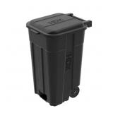 HDX 45 GAL. BLACK OUTDOOR VENTED TRASH CAN WITH WH