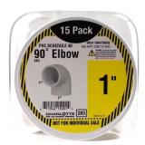 1 LOT (9) CHARLOTTE PIPE 1 IN. PVC SCH 40 90-DEGRE