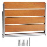 FOLDING TEAK SHOWER SEAT, 20.9 IN. X 16 IN. WALL-M