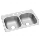 $149 33 IN. DROP-IN DOUBLE BOWL 20 GAUGE STAINLESS