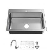 $299 BRATTEN 33 IN. DROP-IN SINGLE BOWL 18 GAUGE S