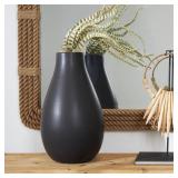 GRAYSON LANE BLACK CERAMIC MODERN VASE