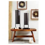 MODERN STYLE LARGE BLACK CYLINDER METAL LANTERN CA